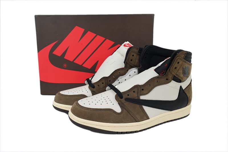 【BA2ZY】倒勾 ZY版乔丹1代 CD4487-100 Travis Scott x Air Jordan 1 High OG TS SP