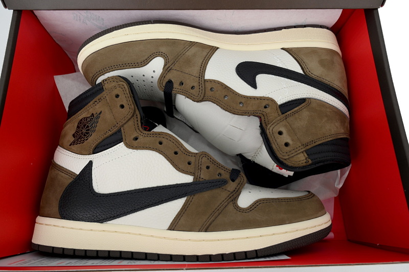 【BA2ZY】倒勾 ZY版乔丹1代 CD4487-100 Travis Scott x Air Jordan 1 High OG TS SP
