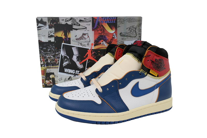 【CA5ZY】蓝拼接  ZY版乔丹1代 BV1300-146 Union X Air Jordan 1 OG Hi Retro“Blue Toe”