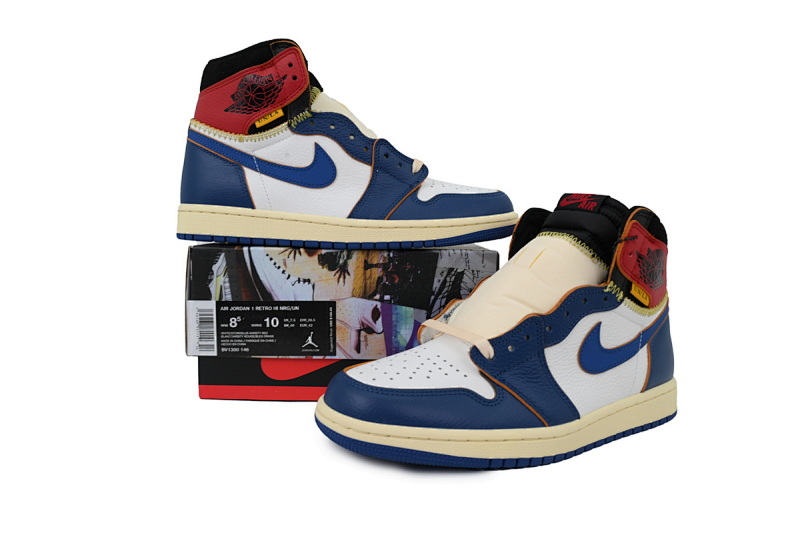 【CA5ZY】蓝拼接  ZY版乔丹1代 BV1300-146 Union X Air Jordan 1 OG Hi Retro“Blue Toe”