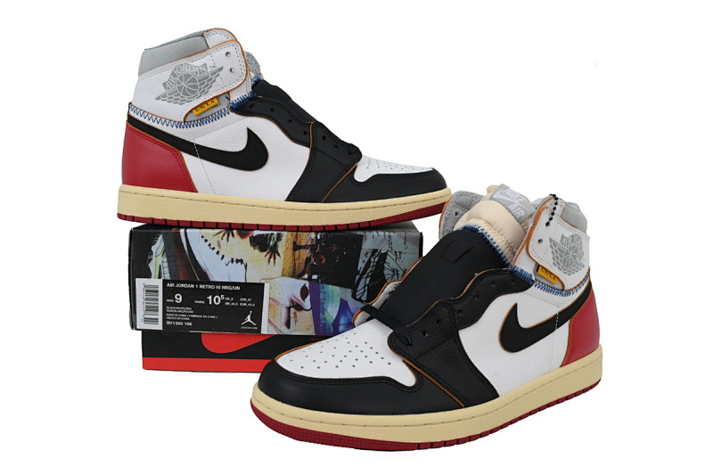 【CA5ZY】黑拼接 ZY版乔丹1代 BV1300-106 Union X Air Jordan 1 OG Hi Retro“Black Toe”