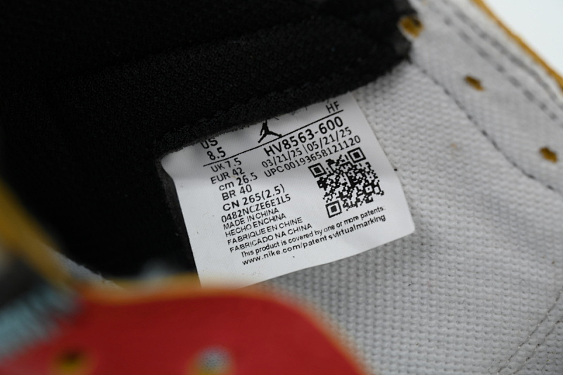 【CA5ZY】白红拼接  ZY版乔丹1代  HV8563-600 Union LA x Air Jordan 1 Retro High OG SP 'Chicago Shadow'