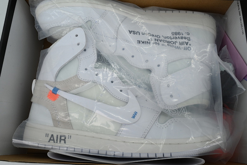 【CA5ZY】白联名 Off White联名 ZY版乔丹1代  AQ0818-100 OFF WHITE X Air Jordan 1 White