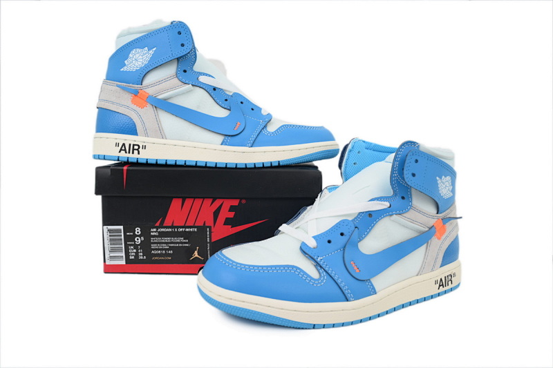 【CA5ZY】蓝联名 Off White联名 ZY版乔丹1代 AQ0818-148 Off White x Air Jordan 1 “UNC”