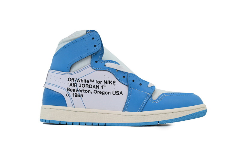 【CA5ZY】蓝联名 Off White联名 ZY版乔丹1代 AQ0818-148 Off White x Air Jordan 1 “UNC”