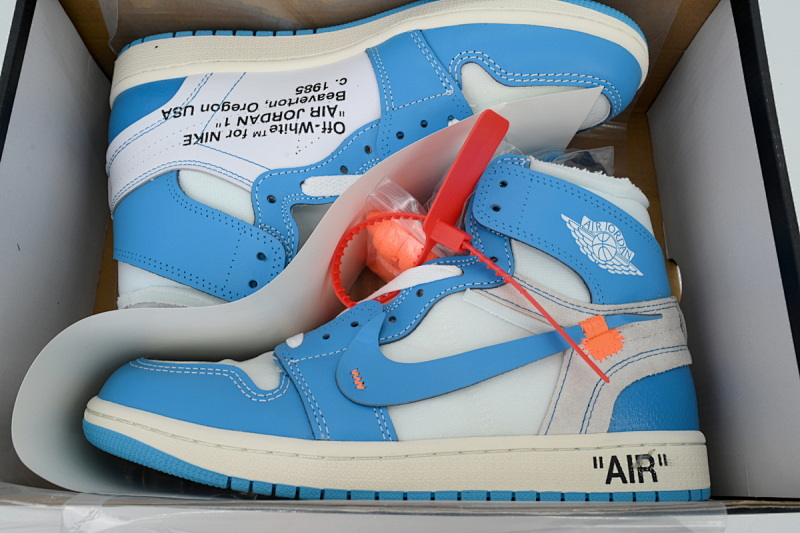 【CA5ZY】蓝联名 Off White联名 ZY版乔丹1代 AQ0818-148 Off White x Air Jordan 1 “UNC”
