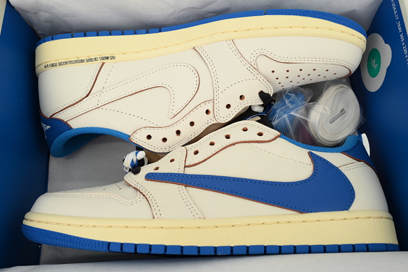 【BA9ZY】闪电2.0  ZY版乔丹1代低帮  DM7866-104 Travis Scott x Air Jordan 1 Retro Low OG SP 'Sail Military Blue'