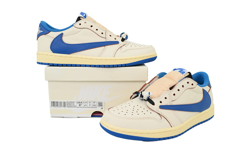 【BA9ZY】闪电2.0  ZY版乔丹1代低帮  DM7866-104 Travis Scott x Air Jordan 1 Retro Low OG SP 'Sail Military Blue'