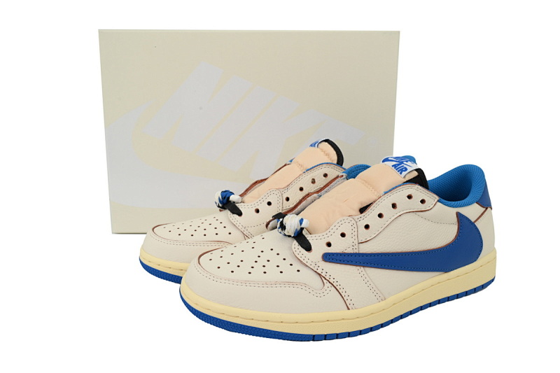 【BA9ZY】闪电2.0  ZY版乔丹1代低帮  DM7866-104 Travis Scott x Air Jordan 1 Retro Low OG SP 'Sail Military Blue'