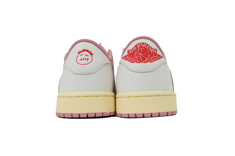 【BA9ZY】粉倒勾低 ZY版乔丹1代低帮 DM7866-600 Travis Scott x Air Jordan 1 Low OG White Pink
