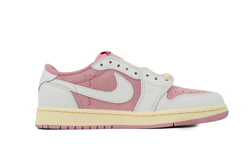 【BA9ZY】粉倒勾低 ZY版乔丹1代低帮 DM7866-600 Travis Scott x Air Jordan 1 Low OG White Pink
