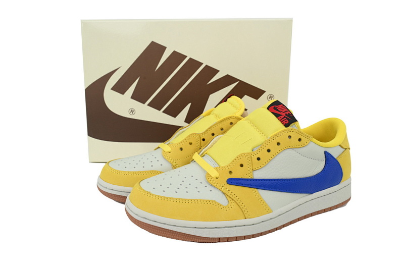 【BA9ZY】黄倒钩  ZY版乔丹1代低帮 DZ4137-700 Travis Scott x Air Jordan 1 Low OG Canary