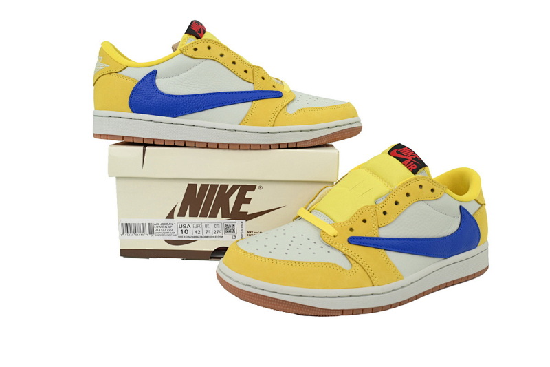 【BA9ZY】黄倒钩  ZY版乔丹1代低帮 DZ4137-700 Travis Scott x Air Jordan 1 Low OG Canary