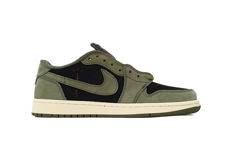 【BA9ZY】绿白黑  ZY版乔丹1代低帮 DM7866-002 Travis Scott x Air Jordan 1 Low OG SP 'Black Olive'