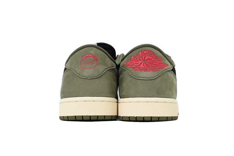 【BA9ZY】绿白黑  ZY版乔丹1代低帮 DM7866-002 Travis Scott x Air Jordan 1 Low OG SP 'Black Olive'
