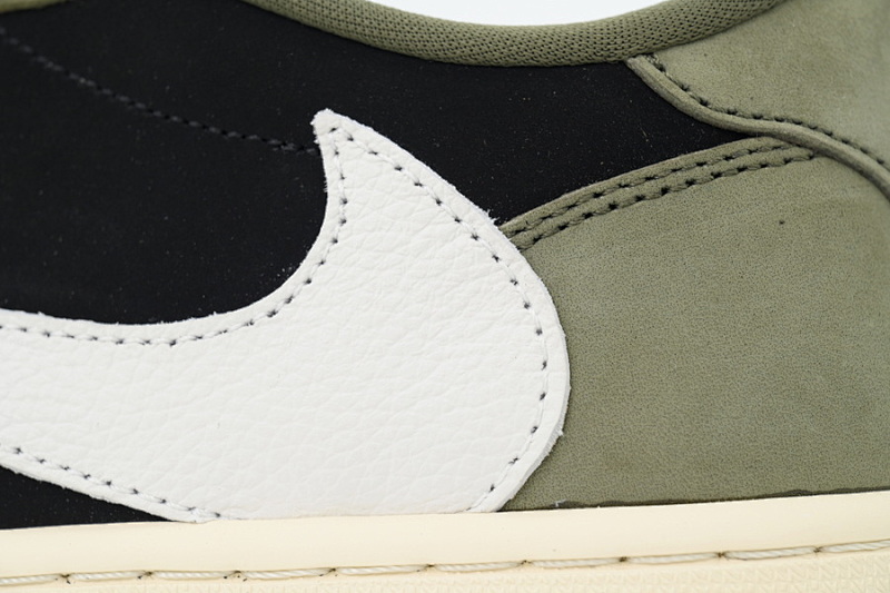 【BA9ZY】绿白黑  ZY版乔丹1代低帮 DM7866-002 Travis Scott x Air Jordan 1 Low OG SP 'Black Olive'