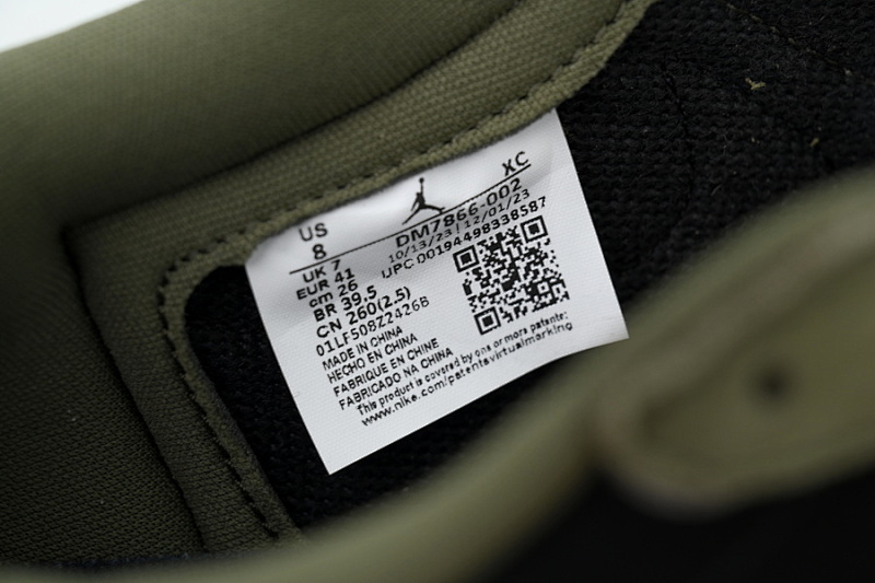 【BA9ZY】绿白黑  ZY版乔丹1代低帮 DM7866-002 Travis Scott x Air Jordan 1 Low OG SP 'Black Olive'