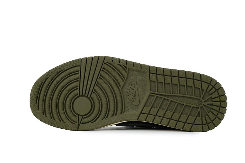【BA9ZY】绿白黑  ZY版乔丹1代低帮 DM7866-002 Travis Scott x Air Jordan 1 Low OG SP 'Black Olive'