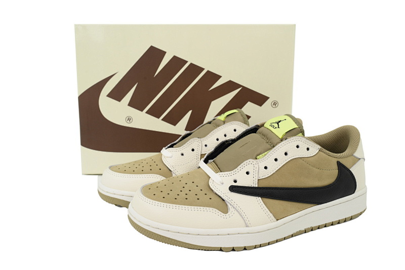 【BA9ZY】高尔夫  ZY版乔丹1代低帮   FZ3124-200 Travis Scott x Air Jordan 1 Low Black, White, Green