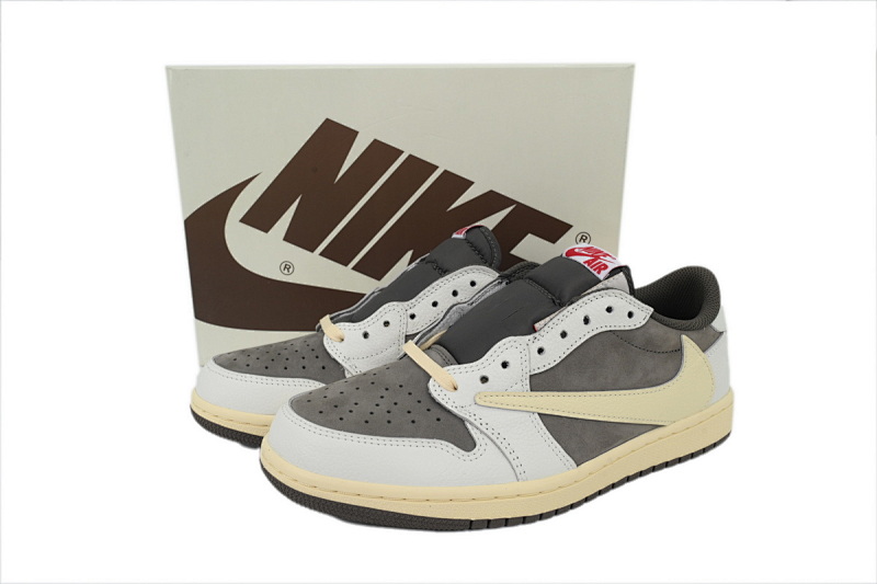 【BA9ZY】白棕 ZY版乔丹1代低帮  DM7866-162 Travis Scott x Air Jordan 1 Low White Brown Barb
