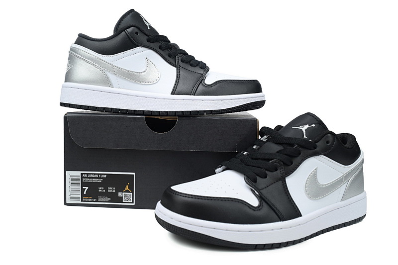 【AA1AQ】黑白银 乔丹1代低帮 553558-131 Air Jordan 1 Low Black Silver