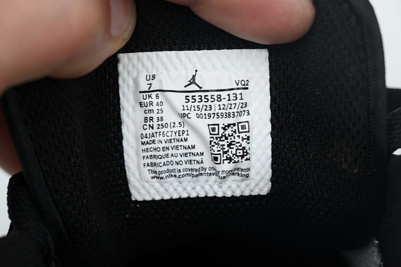 【AA1AQ】黑白银 乔丹1代低帮 553558-131 Air Jordan 1 Low Black Silver
