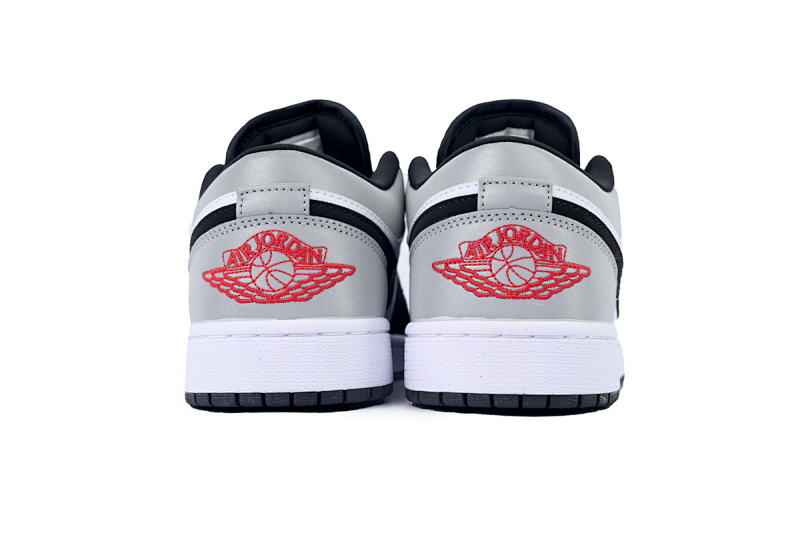 【AA1XH】低反光黑白灰 乔丹1代低帮 HF3188-106 Air Jordan 1 Low 'White Fire Red Black Matte Silver'