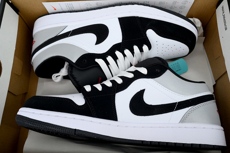 【AA1XH】低反光黑白灰 乔丹1代低帮 HF3188-106 Air Jordan 1 Low 'White Fire Red Black Matte Silver'