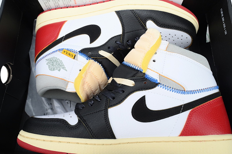 【BA7XH】米白黑联名 乔丹1代复古篮球鞋 BV1300-106 Union X Air Jordan 1 OG Hi Retro“Black Toe”
