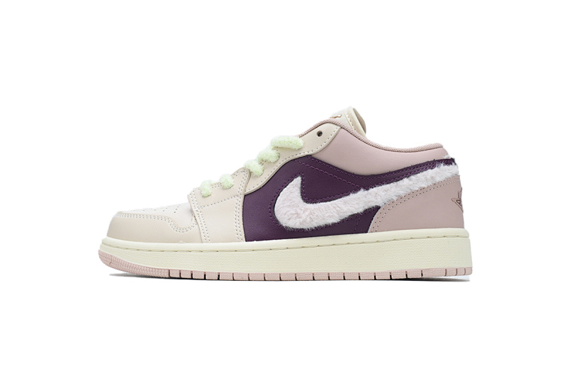 【AA1AQ】枣红粉勾 乔丹1代低帮 FZ3928-200 Air Jordan 1 Low SE GS 'Fur Swoosh'