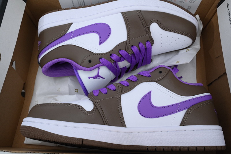 【AA1AQ】白棕紫 乔丹1代低帮 553558-215 Air Jordan 1 Low 'Palomino'