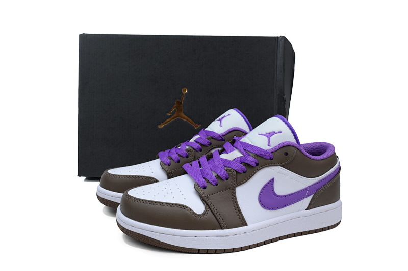 【AA1AQ】白棕紫 乔丹1代低帮 553558-215 Air Jordan 1 Low 'Palomino'