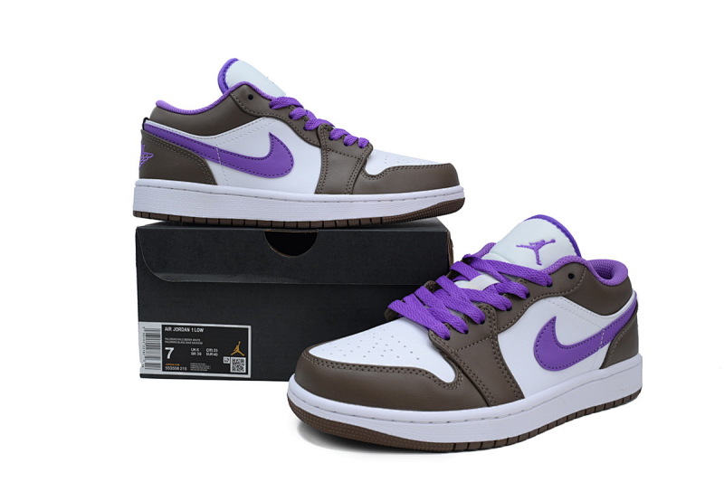 【AA1AQ】白棕紫 乔丹1代低帮 553558-215 Air Jordan 1 Low 'Palomino'