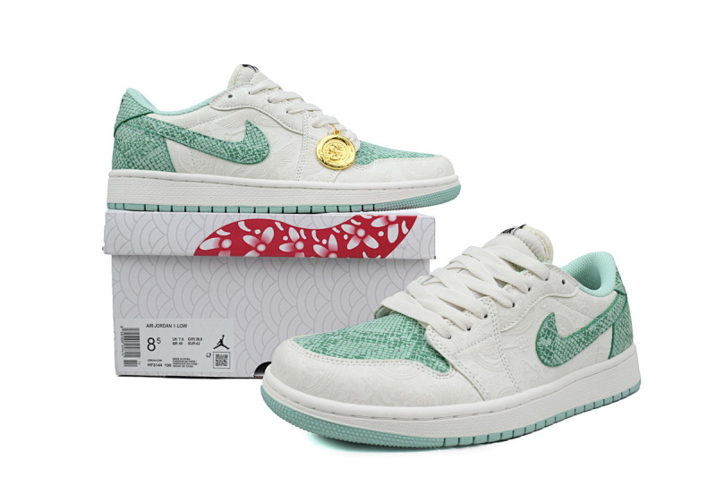 【AA1XH】蛇年白绿 乔丹1代低帮 HF3144-100 Air Jordan 1 Low OG Year of the Snake