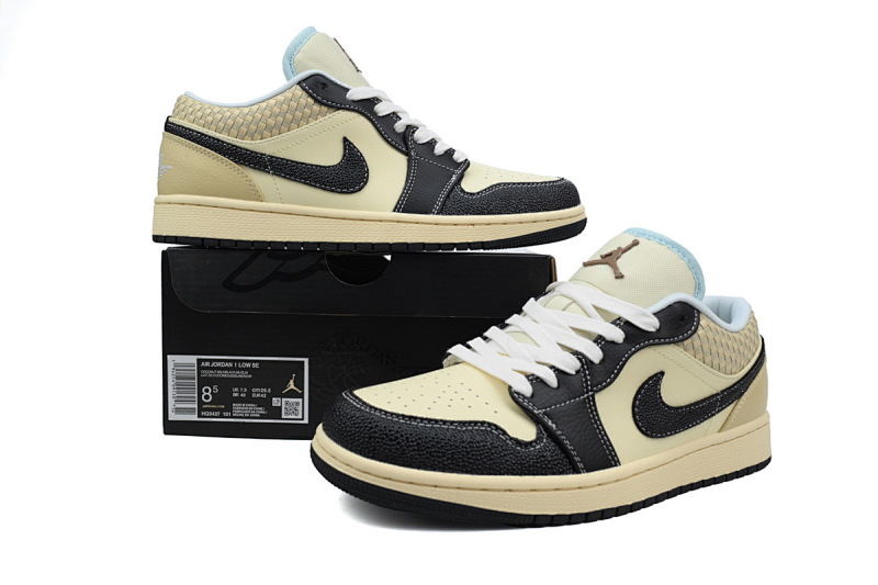 yupoo_325881_904df279.jpg 【AA1XH】椰子 乔丹1代低帮 HQ3437-101 Air Jordan 1 Low SE 'Coconut Milk Black'
