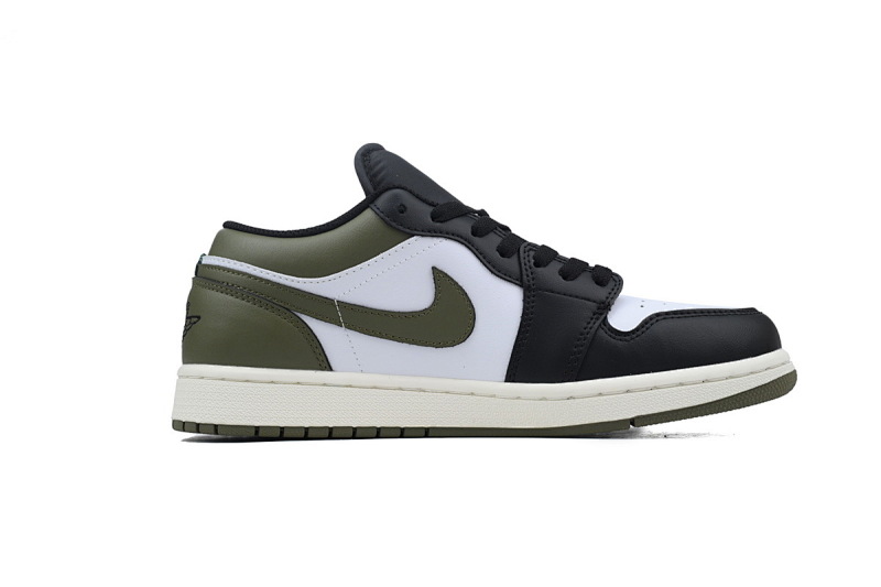 【AA1XH】黑白绿 乔丹1代低帮 553558-092 Air Jordan 1 Low 'Black Toe Medium Olive'