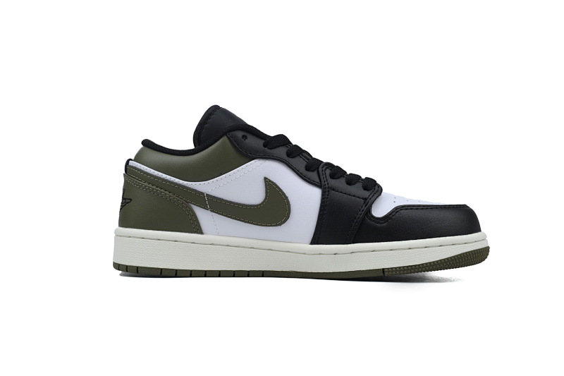 【AA1AQ】白军绿 乔丹1代低帮 553558-092 Air Jordan 1 Low 'Black Toe Medium Olive'