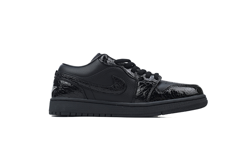 【AA1XH】漆皮黑武士 乔丹1代低帮 HJ7443-010 Air Jordan 1 Low SE 'Black Croc'
