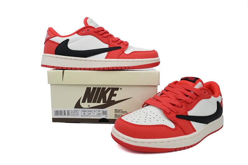 【AA1XH】新芝加哥倒钩 乔丹1代低帮 DM7688-100 Travis Scott x Air Jordan 1 Low Red