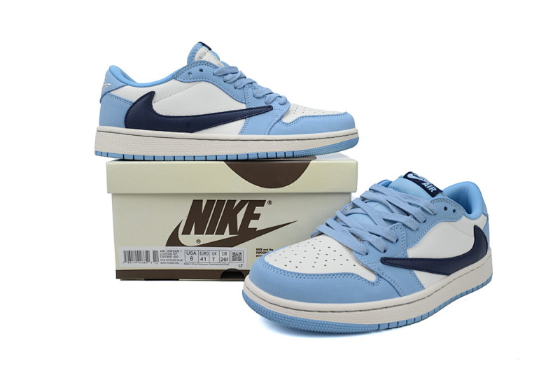 【AA1XH】低帮莱克倒勾 乔丹1代低帮 DM7688-400 Travis Scott x Air Jordan 1 Low Blue