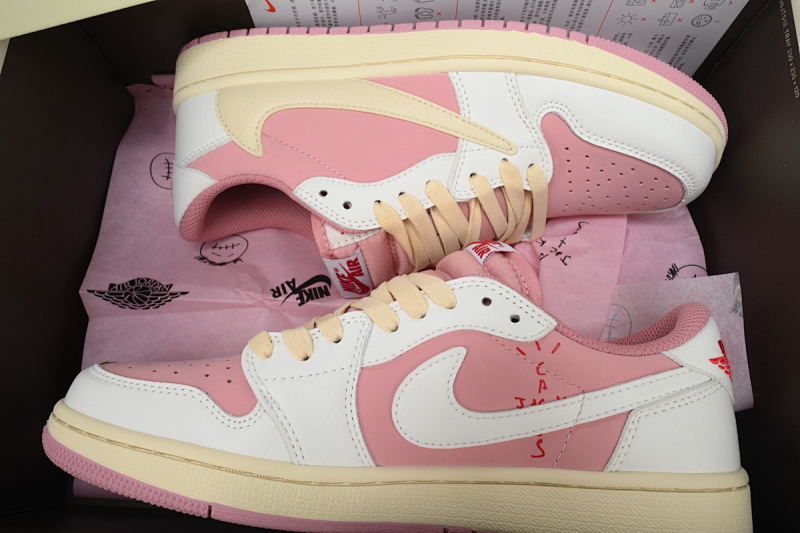 yupoo_326452_dcf19002.jpg 【AA1XH】白粉倒勾 乔丹1代低帮 DM7866-600 Travis Scott x Air Jordan 1 Low OG White Pink