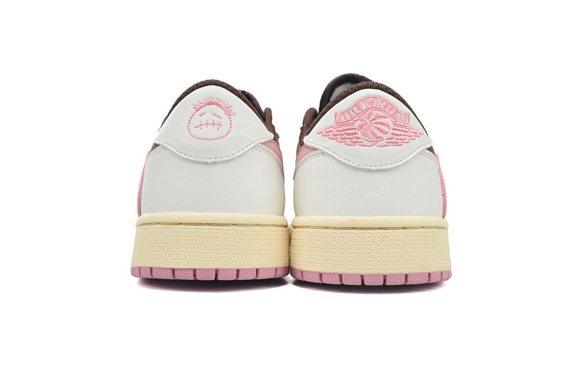 【AA1XH】棕粉倒勾 乔丹1代低帮 DZ4137-206 Travis Scott x Air Jordan 1 Low OG SP Dark Pony Pink