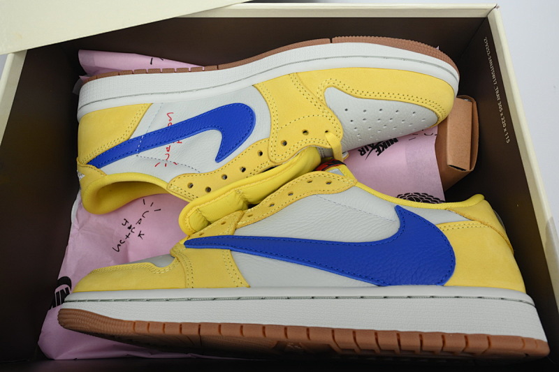 【CA1K6】8.0黄倒勾 纯原乔丹1代低帮 DZ4137-700 Travis Scott x Air Jordan 1 Low OG 'Canary'