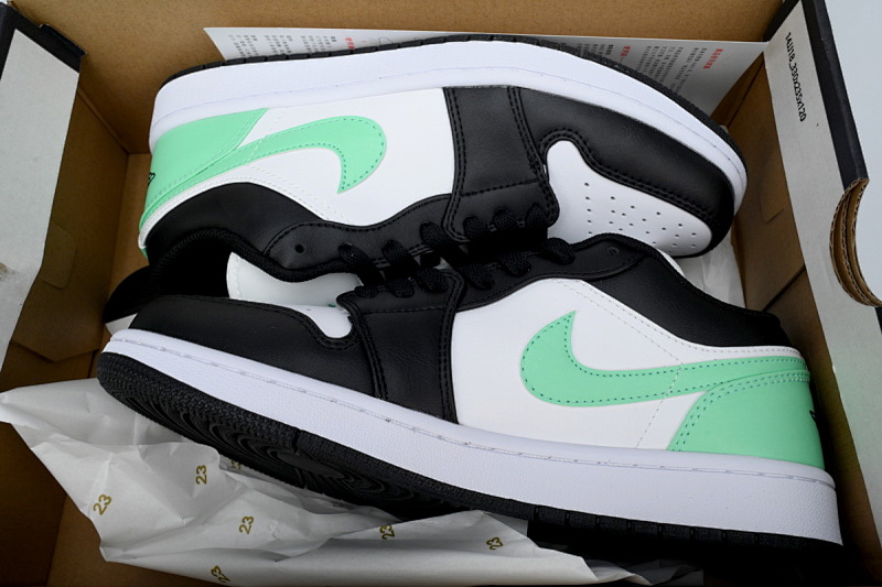 【AA1AQ】白绿黑 乔丹1代低帮 553558-131 Air Jordan 1 Low "Green Glow"