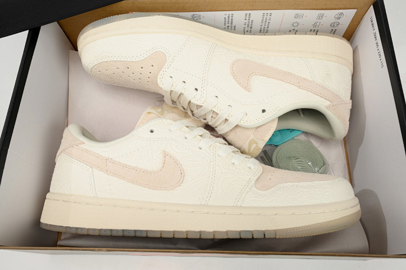 【AA1XH】浮雕白 乔丹1代低帮 FZ0455-200 Chris Paul x Air Jordan 1 Low OG “Give Them Flowers”