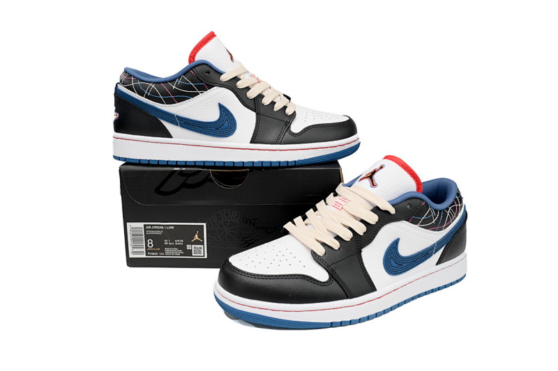 【AA1XH】白黑蓝 乔丹1代低帮 FV3622-141 Air Jordan 1 Low SE "Black/Industrial Blue"
