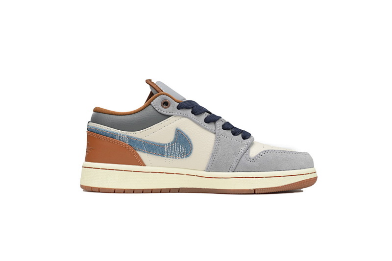 【AA1AQ】牛仔棕 乔丹1代低帮 FZ5046-041  Jordan 1 Low SE GS 'Sashiko'