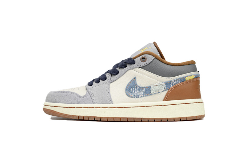 【AA1AQ】牛仔棕 乔丹1代低帮 FZ5046-041  Jordan 1 Low SE GS 'Sashiko'