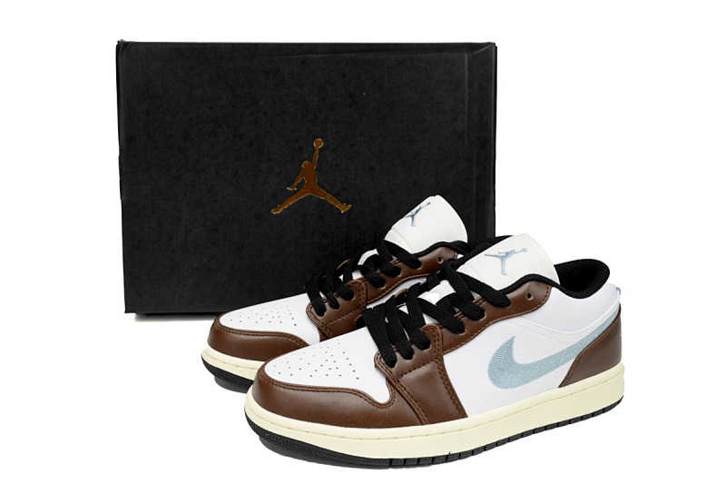 【AA1AQ】灰白棕 乔丹1代低帮 FQ8156-142  Air Jordan 1 Low SE GS 'Mocha Blue Grey'