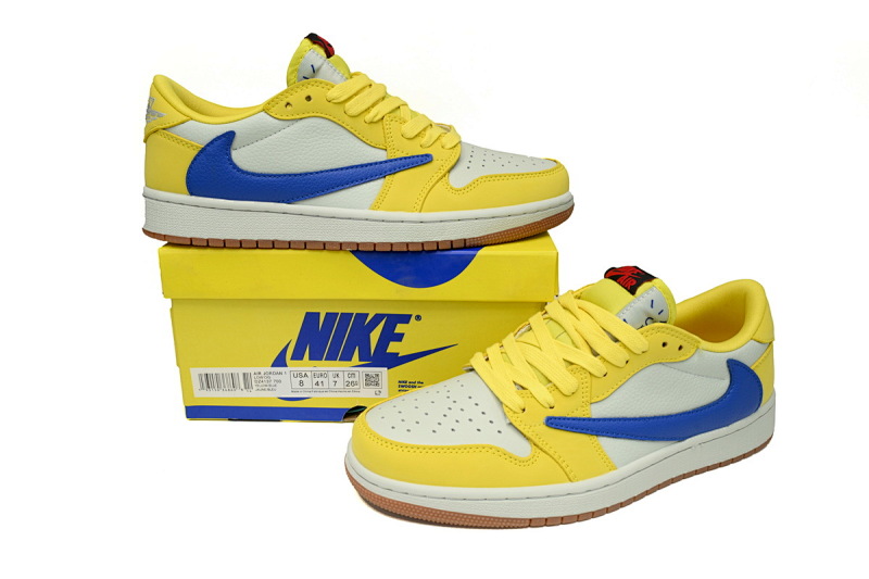 【AA1XH】8.0黄倒勾 乔丹1代低帮 DZ4137-700 Travis Scott x Air Jordan 1 Low OG 'Canary'